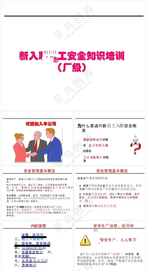 白色职场风新员工入职安全教育培训课件