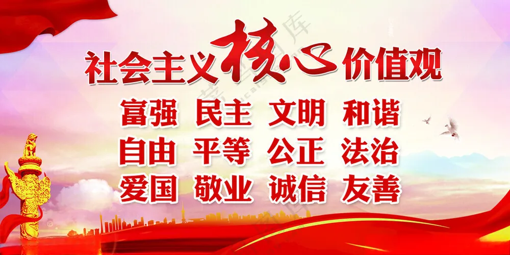 核心价值观*核心*展板海报