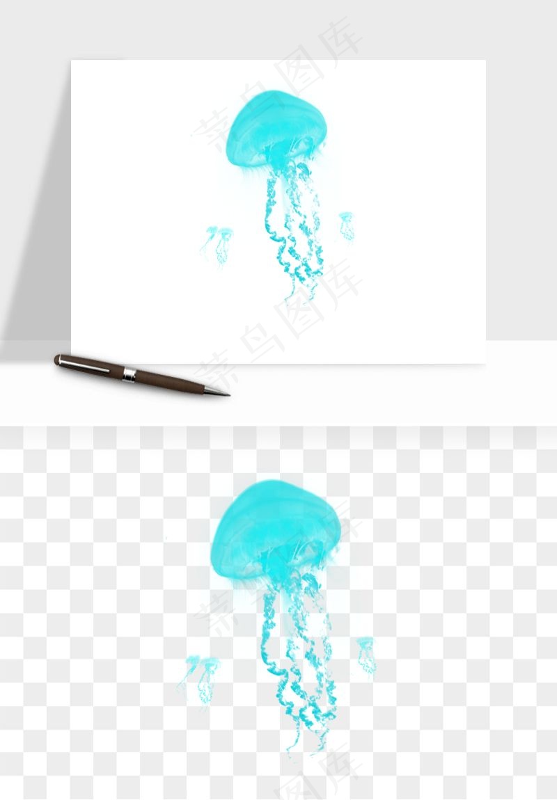 水母章鱼海底生物png免抠图