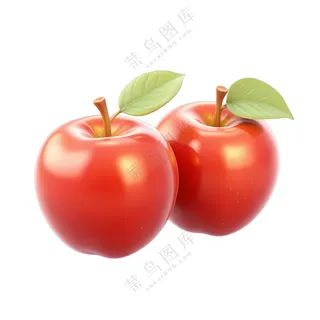 红苹果绿色叶子