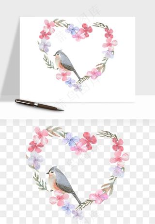 手绘花环边框浪漫png免抠