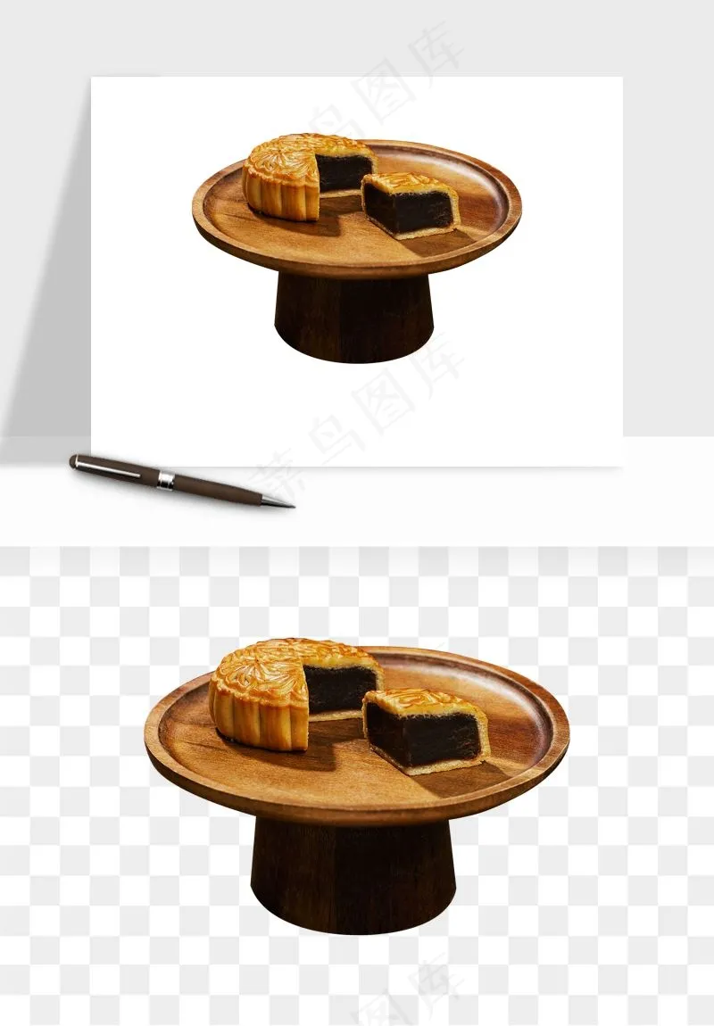 中秋月饼实物png免抠