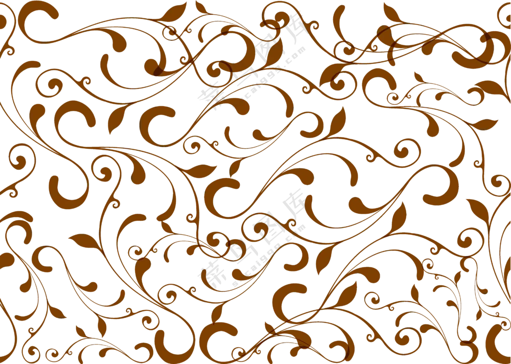 横向拼接棕色花纹图案免抠图片素材