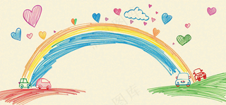 儿童蜡笔画简笔画可爱儿童节卡通插画背景