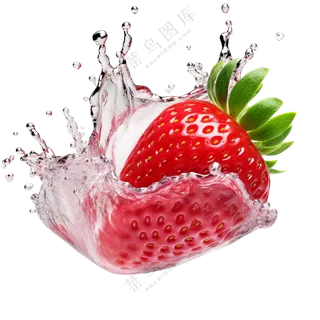 水中的草莓