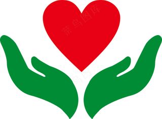 爱心  LOGO 标志  手托爱心   矢量图
