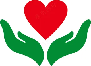 爱心  LOGO 标志  手托爱心   矢量图