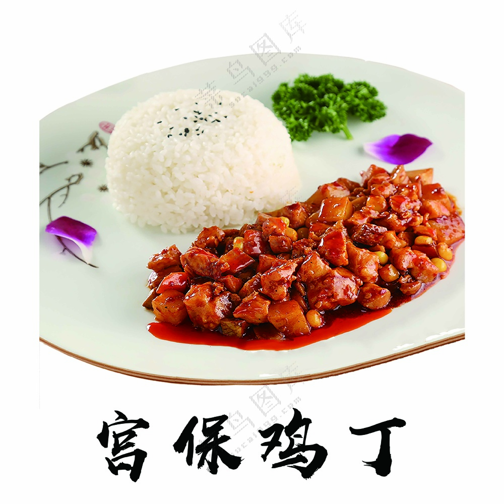 宫保鸡丁盖饭 高清素材