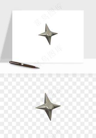 立体潮流金属质感小装饰png免抠