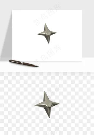 立体潮流金属质感小装饰png免抠