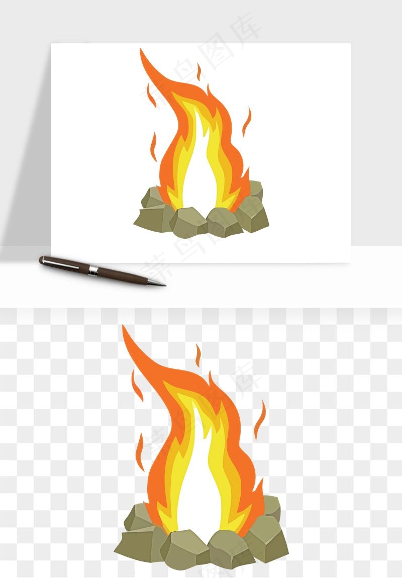 帐篷露营篝火png免抠