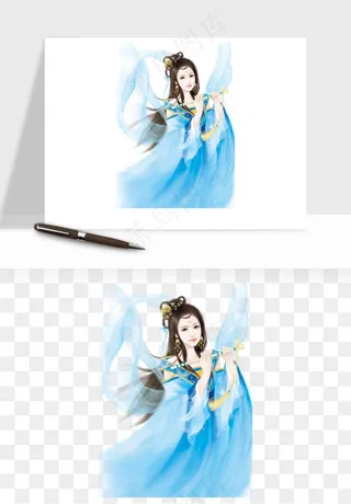 古风美人女子背影png免抠