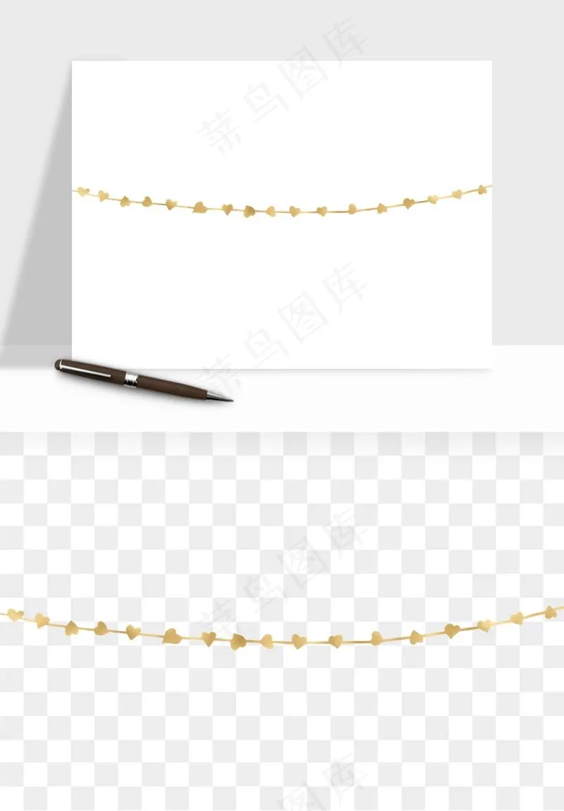 金色植物花环边框png免抠