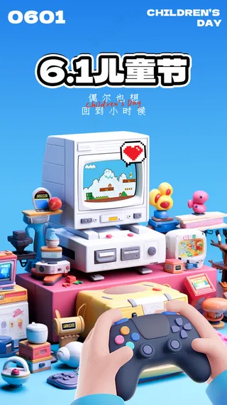 可爱卡通儿童节海报