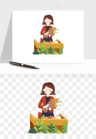 手绘教师节老师学生png免抠