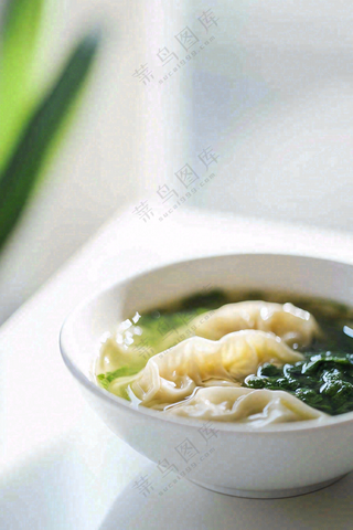 馄饨云吞面食美食摄影图