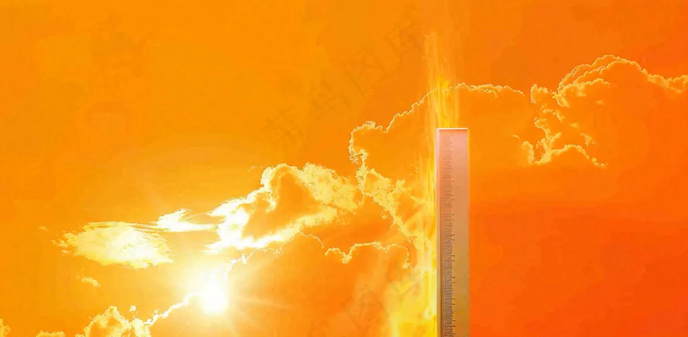 高温预警炎热背景