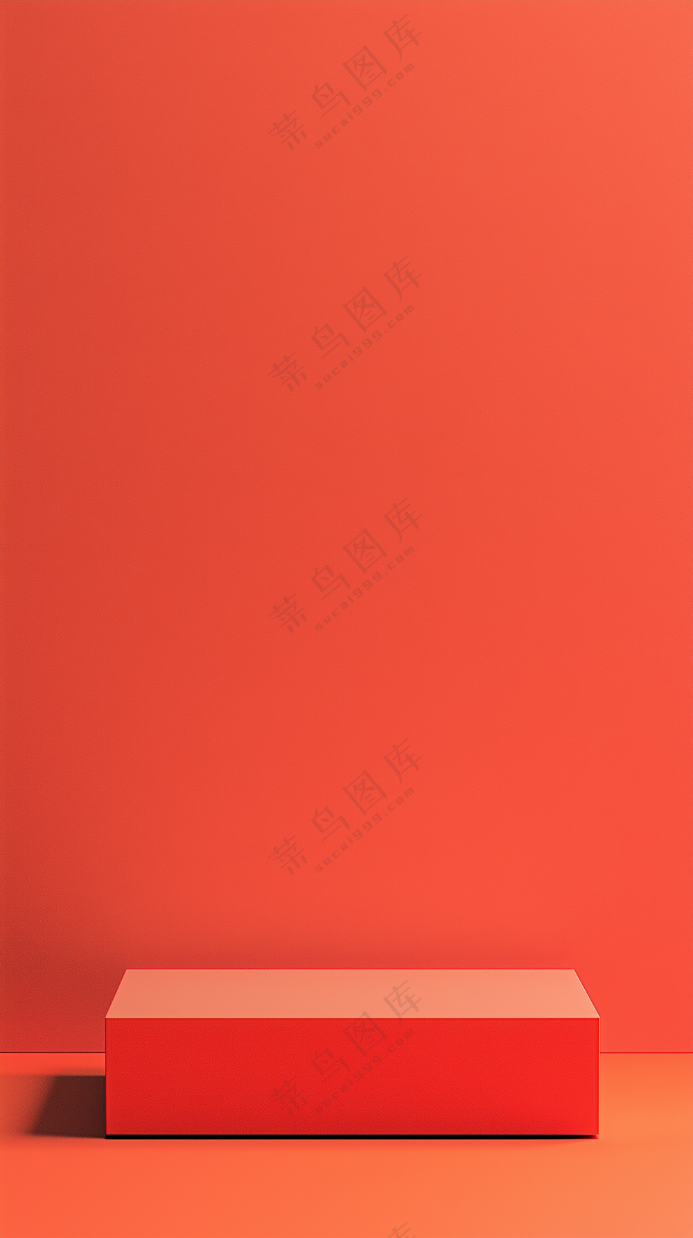 红色台阶简约C4D3D渲染风格电商活动光影几何图形纹理背景海报