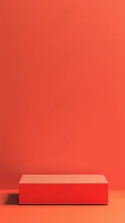 红色台阶简约C4D3D渲染风格电商活动光影几何图形纹理背景海报