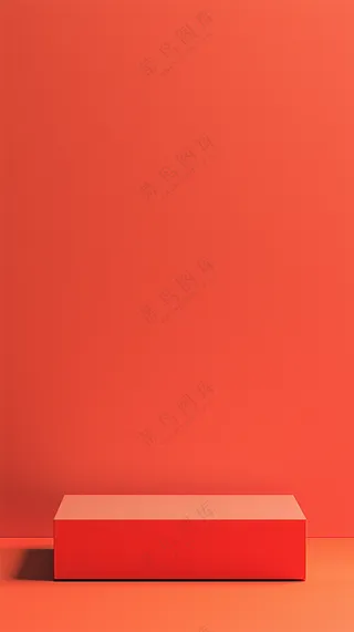 红色台阶简约C4D3D渲染风格电商活动光影几何图形纹理背景海报