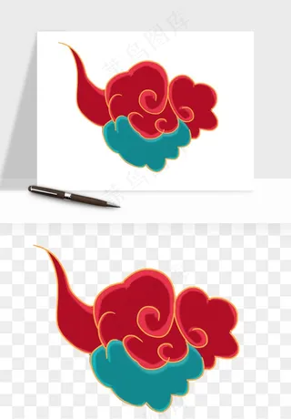 国潮敦煌云纹祥云云彩png免抠