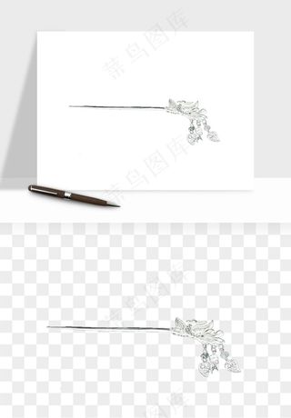 古风发簪头饰配饰png免抠