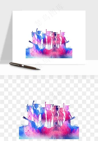 毕业季同学青春人物剪影png免抠