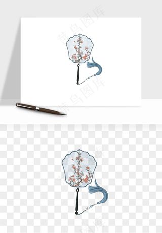 古风扇子元素png免抠