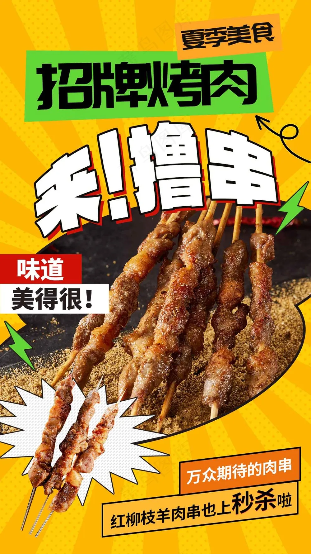 招牌烤肉美食海报