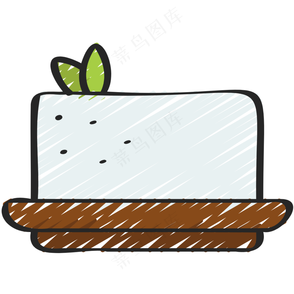 豆腐 绿色健康食品 铅笔手绘图标icon