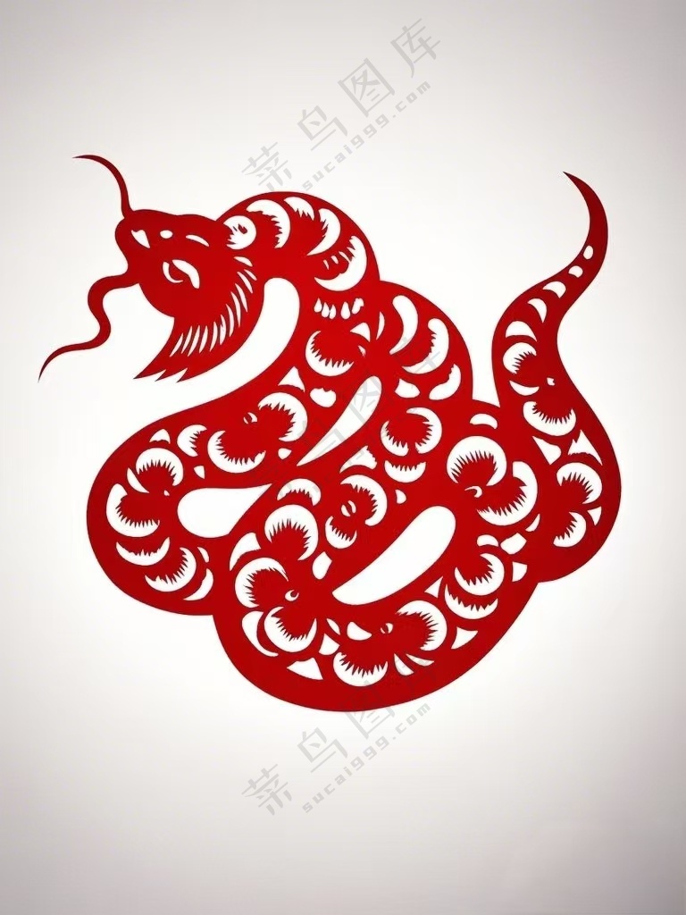 红色简约龙剪纸