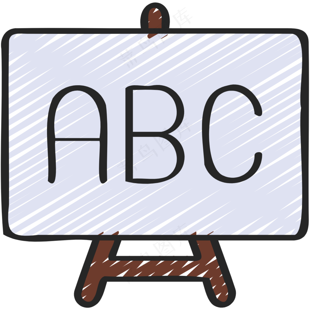 白板教学ABC 铅笔手绘图标icon