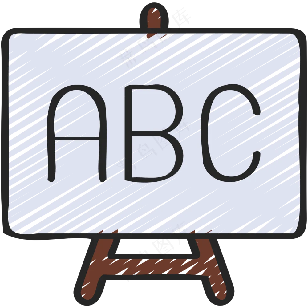 白板教学ABC 铅笔手绘图标icon