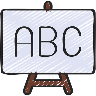 白板教学ABC 铅笔手绘图标icon