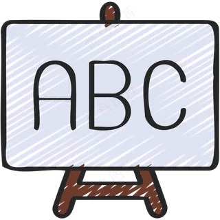 白板教学ABC 铅笔手绘图标icon