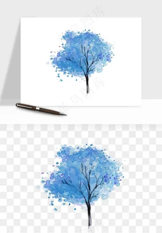 水彩手绘树木png免抠