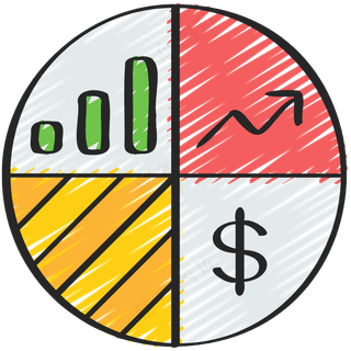 饼状图数据分析报表 铅笔手绘图标 icon