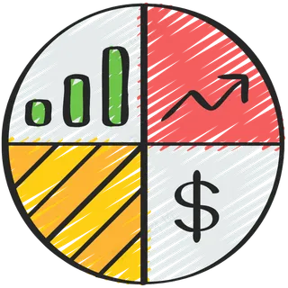 饼状图数据分析报表 铅笔手绘图标 icon