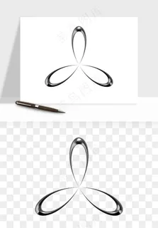 立体潮流金属质感小装饰png免抠