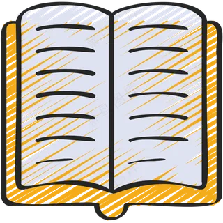 摊开的书 铅笔手绘图标icon