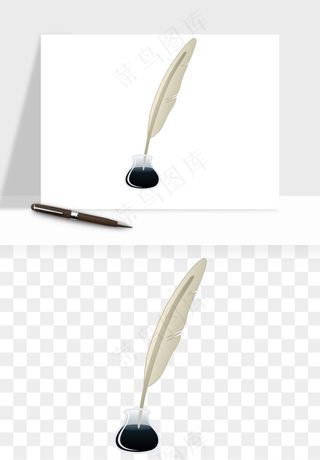 复古羽毛笔png免抠