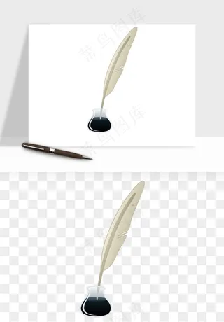 复古羽毛笔png免抠