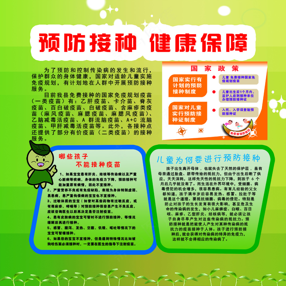 黄绿色简约预防接种