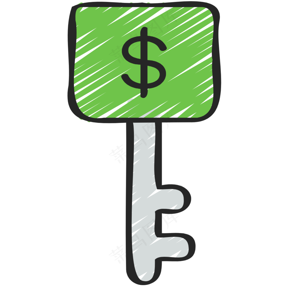 金钱之匙 铅笔手绘图标icon