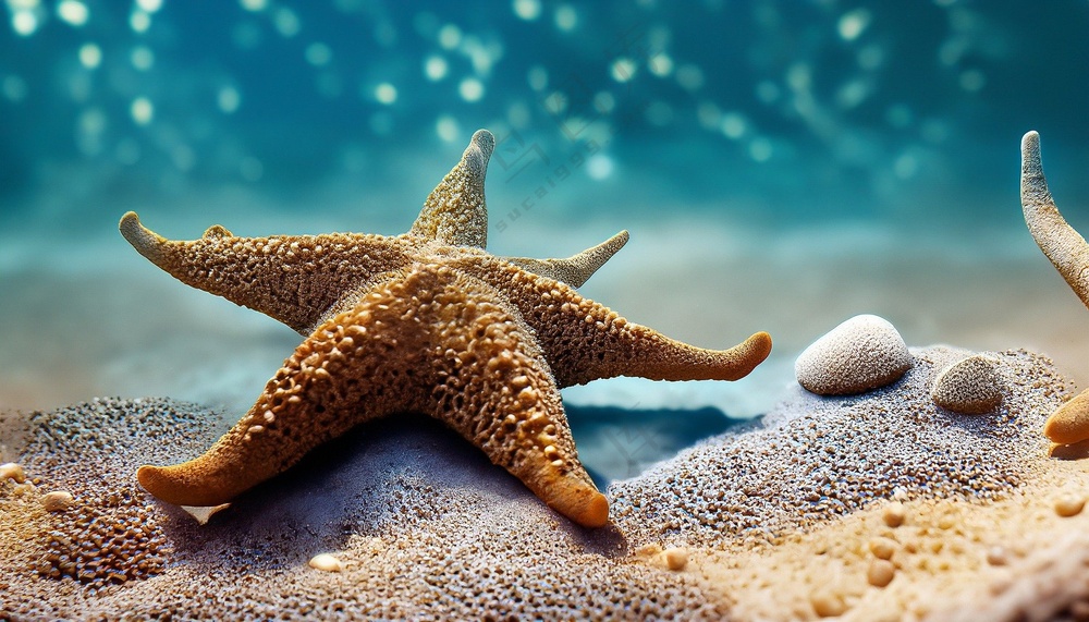 海滩海星贝壳图片