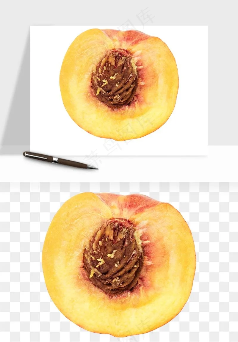 桃子油桃黄桃水果png免抠