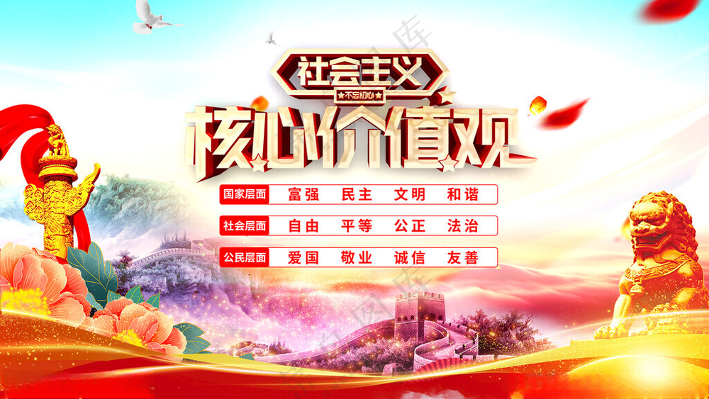 讲文明24字价值观海报