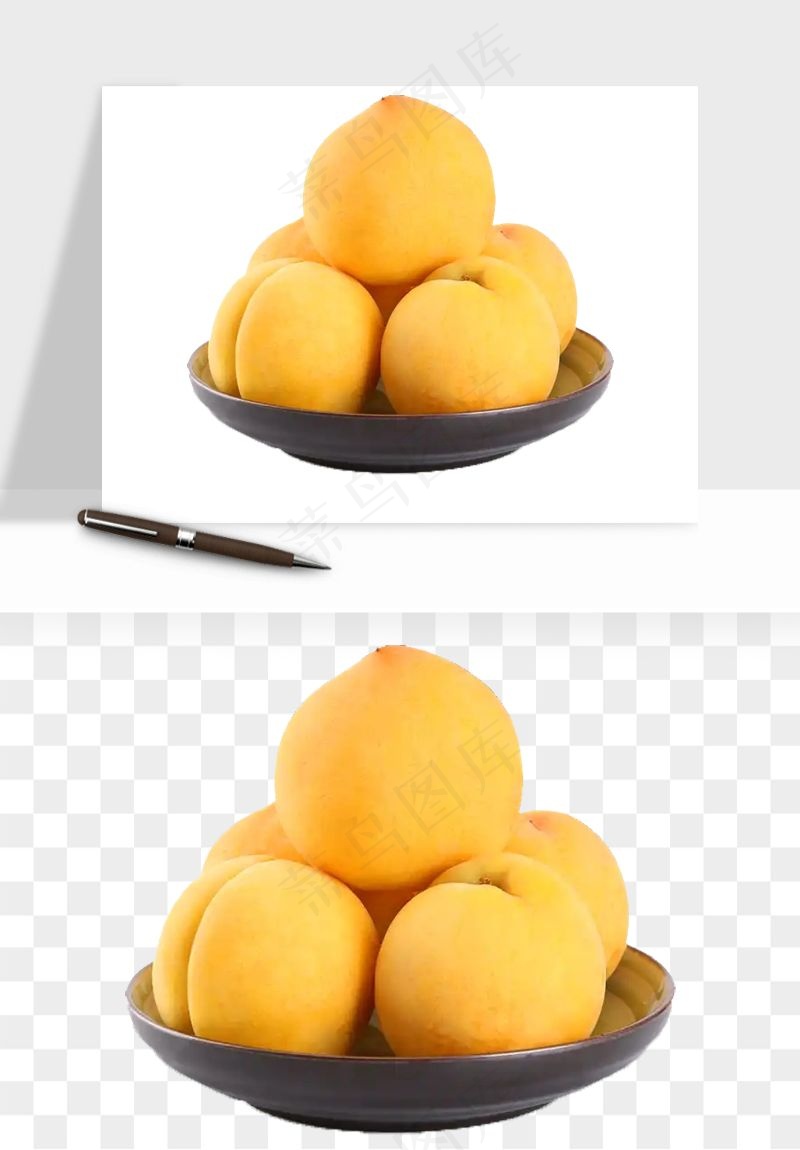 桃子油桃黄桃水果png免抠