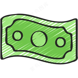 钞票 铅笔手绘图标icon