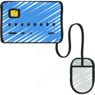 线上支付 铅笔手绘图标icon